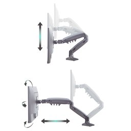 Suporte Ergonômico Articulado de Mesa, Elg, F160n, para 2 Monitores, Pistão a Gás, até 9kg, Grafite - 3