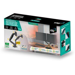 Suporte Ergonômico Articulado de Mesa, Elg, F160n, para 2 Monitores, Pistão a Gás, até 9kg, Grafite - 5