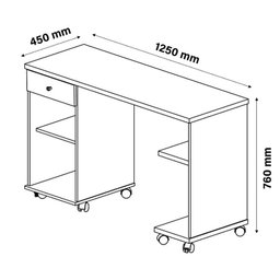 Mesa para Computador 125cm Gaveta Million Patrimar Cinamomo - 5