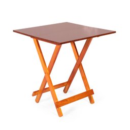 Conjunto de Mesa Dobrável com 4 Cadeiras 70x70cm Mel - Móveis Britz - 7