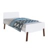 Cama Solteiro Pés Palito Madeira Maciça Branco Olavo Jm Móveis - 4