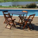 Ver imagem 4 de Conjunto de Mesa Dobrável com 4 Cadeiras 120x70 Imbuia - Móveis Britz