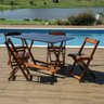Conjunto de Mesa Dobrável com 4 Cadeiras 120x70 Imbuia - Móveis Britz - 5