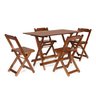 Conjunto de Mesa Dobrável com 4 Cadeiras 120x70 Imbuia - Móveis Britz - 1