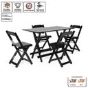Ver imagem 4 de Conjunto de Mesa Dobrável com 4 Cadeiras 120x70 Preta - Móveis Britz
