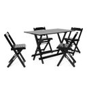 Ver imagem 1 de Conjunto de Mesa Dobrável com 4 Cadeiras 120x70 Preta - Móveis Britz