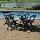 Ver imagem 3 de Conjunto de Mesa Dobrável com 4 Cadeiras 120x70 Preta - Móveis Britz