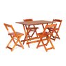 Conjunto de Mesa Dobrável com 4 Cadeiras 120x70  Mel - Móveis Britz - 1