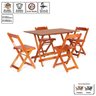 Conjunto de Mesa Dobrável com 4 Cadeiras 120x70  Mel - Móveis Britz - 4