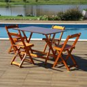 Ver imagem 3 de Conjunto de Mesa Dobrável com 4 Cadeiras 120x70 Mel - Móveis Britz