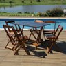 Conjunto de Mesa Dobrável com 6 Cadeiras 120x70 Imbuia Móveis Britz - 3