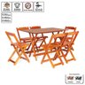 Conjunto de Mesa Dobrável com 6 Cadeiras 120x70 Mel Móveis Britz - 4