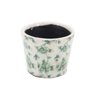 Cachepot em Cerâmica com Desenho de Flores Verde - 1