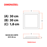 Painel Plafon Led Embutir Quadrado 24w 3000k Bivolt - 5