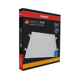 Painel Plafon Led Embutir Quadrado 24w 3000k Bivolt - 3