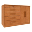 Ver imagem 1 de Cômoda com 2 Portas e 5 Gavetas 136cm Multimóveis CR35478 Cinamomo