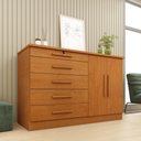 Ver imagem 2 de Cômoda com 2 Portas e 5 Gavetas 136cm Multimóveis CR35478 Cinamomo
