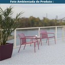 Ver imagem 6 de Kit 4 Mesas de Apoio Redonda Empilhável Cozumel Fratini 50 Cm (largura) Polipropileno Marsala