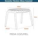 Ver imagem 3 de Kit 4 Mesas de Apoio Redonda Empilhável Cozumel Fratini 50 Cm (largura) Polipropileno Marsala