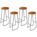 Ver imagem 1 de Kit 4 Banquetas Altas para Cozinha Estilo Industrial Aura D09 Peroba - Mpozenato