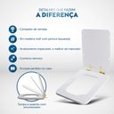Ver imagem 5 de Assento Sanitário Soft Close Square Cinza Ambar para Vaso Incepa com Ferragem Dourada
