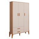 Ver imagem 1 de Guarda Roupa Quarto Infantil Iris com 3 Portas e 1 Gaveta Naturale/off White