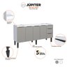 Gabinete Cozinha em Aço Júpiter 180 3 Gavetas Cinza/branco - Cozimax - 2