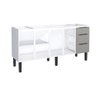 Gabinete Cozinha em Aço Júpiter 180 3 Gavetas Cinza/branco - Cozimax - 1