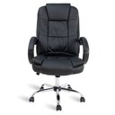 Ver imagem 2 de Cadeira de Escritório Presidente, Base Cromada, Preta - Mb-C730