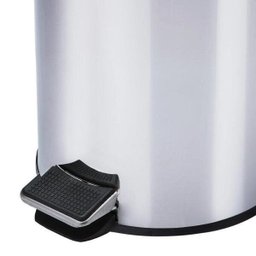 Lixeira Redonda 12 Litros, com Pedal e Cesto Removível - Aço Inox - 3