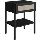 Ver imagem 1 de Mesa de Cabeceira 01 Gaveta com Telinha Pés Madeira Moss A03 Nero Preto