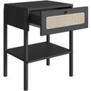 Ver imagem 3 de Mesa de Cabeceira 01 Gaveta com Telinha Pés Madeira Moss A03 Nero Preto