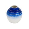 Vaso Decorativo Branco com Detalhes em Azul e Dourado - 18x17x17cm - 1