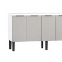 Ver imagem 3 de Gabinete de Cozinha 174cm Armário Aço 4 Portas e 3 Gavetas:Cinza