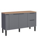 Ver imagem 1 de Balcão Buffet Cozinha com Tampo 144x85x51cm Cisne 150 Cozimax Cinza/jequitiba