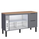 Ver imagem 2 de Balcão Buffet Cozinha com Tampo 144x85x51cm Cisne 150 Cozimax Cinza/jequitiba