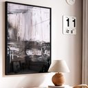 Ver imagem 1 de Quadro Decorativo Abstrato Black White em Moldura Caixa Tacolado Moldura Trad 1cm Preta com Vidro 30