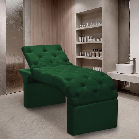 Maca Estofada Estética Cílios Regulável Spa Veludo Ana Clara:verde