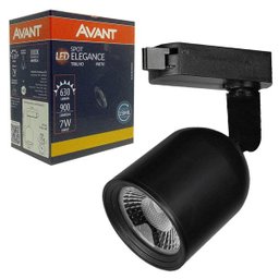 Spot de Trilho Elegance Preto 7W Bivolt Avant Branco Quente - 1