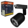 Spot de Trilho Elegance Preto 7W Bivolt Avant Branco Quente - 1