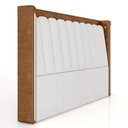 Ver imagem 5 de Cama King 160cm Cairo e Cabeceira Luara Sintético Caramelo/Creme Z37 - Mpozenato