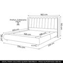 Ver imagem 4 de Cama King 160cm Cairo e Cabeceira Luara Sintético Caramelo/Creme Z37 - Mpozenato