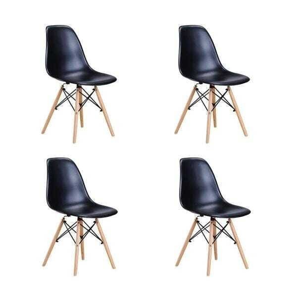 Kit 4 Cadeiras Eames Eiffel - Preto PROLAR