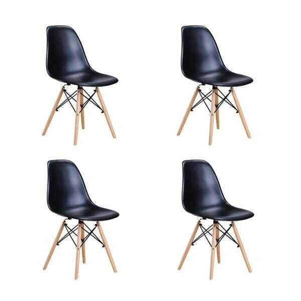 Kit 4 Cadeiras Eames Eiffel - Preto