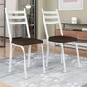 Kit 6 Cadeiras de Cozinha Luisiana Estampado Imbuia Pés de Ferro Branco - 5