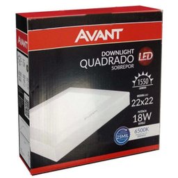 Plafon LED Quadrado 18W Painel Sobrepor Slim Avant - Branco Quente - 2