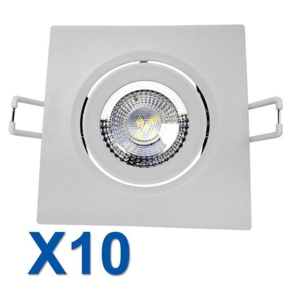 Kit 10 Spot LED Cob Quadrado 3W Direcionável Bivolt Avant - Branco Quente - 2