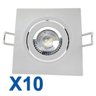 Kit 10 Spot LED Cob Quadrado 3W Direcionável Bivolt Avant - Branco Quente - 2