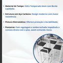 Ver imagem 3 de Conjunto Mesa Alta Bar Bistrô Redonda Vidro 4 Banquetas Confort Imbuia Industrial White Don Castro D