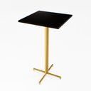 Ver imagem 1 de Mesa Alta Bistrô Quadrada 100x50cm Dourada Tampo Preto Industrial Don Castro Decor Industrial Premiu